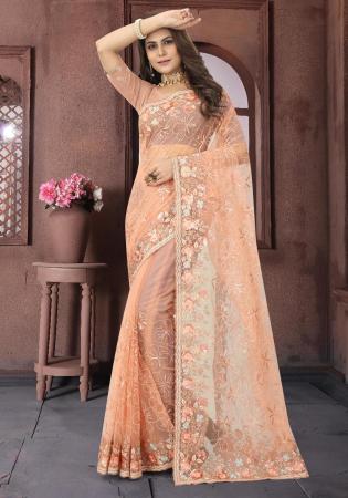 Picture of Ravishing Net Tan Saree