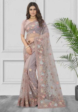 Picture of Lovely Net Light Grey Saree