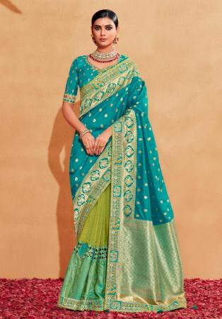 Picture of Pleasing Silk Dark Cyan Saree