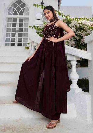 Picture of Georgette Dark Magenta Readymade Salwar Kameez