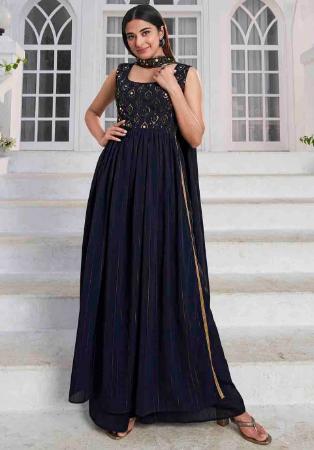 Picture of Georgette Midnight Blue Readymade Salwar Kameez