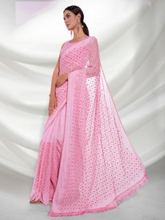 Picture of Grand Georgette Thistle Saree