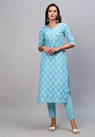 Picture of Excellent Cotton Pale Turquoise Kurtis & Tunic