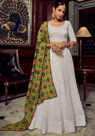 Picture of Fascinating Georgette Off White Lehenga Choli