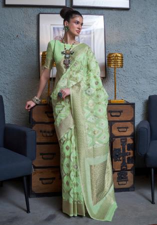 Picture of Superb Linen Dark Sea Green Saree