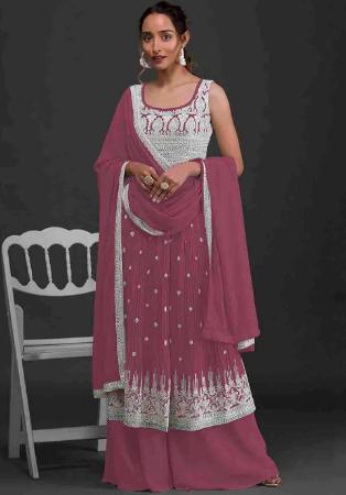 Picture of Bewitching Georgette Hot Pink Anarkali Salwar Kameez