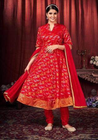 Picture of Comely Silk Crimson Readymade Salwar Kameez