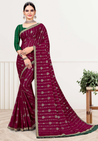 Picture of Taking Silk Dark Magenta Saree