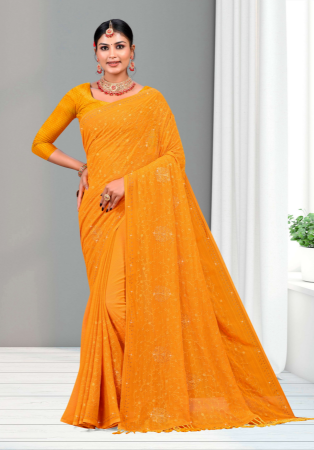 Picture of Ravishing Silk Dark Orange Saree