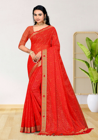 Picture of Sublime Chiffon Crimson Saree