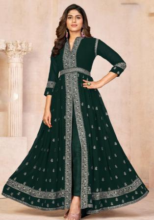 Picture of Georgette Dark Slate Grey Anarkali Salwar Kameez