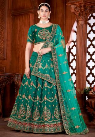 Picture of Resplendent Silk Teal Lehenga Choli