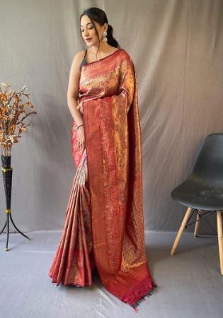 Picture of Statuesque Silk Red Saree