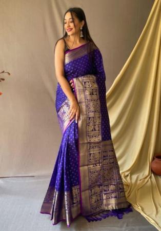 Picture of Shapely Georgette Navy Blue Saree