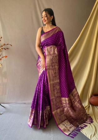 Picture of Excellent Georgette Purple Saree