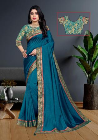 Picture of Appealing Silk Teal Saree