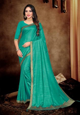 Picture of Magnificent Silk Teal Saree