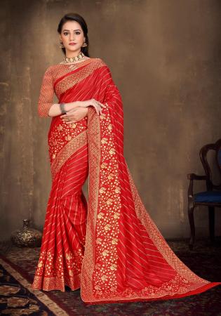 Picture of Radiant Silk Crimson Saree