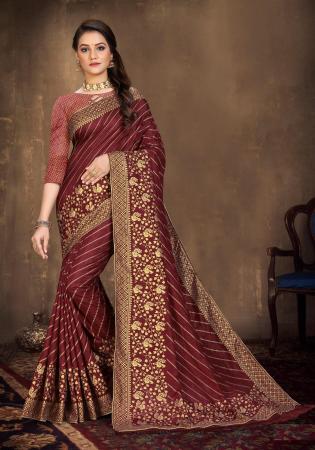 Picture of Lovely Silk Brown Saree