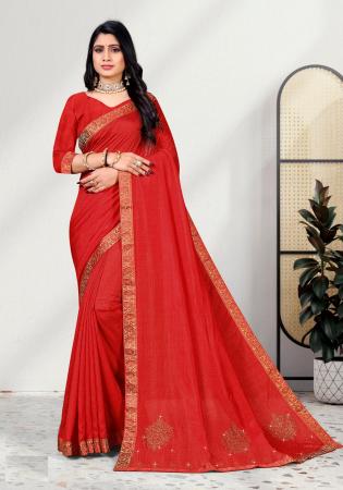 Picture of Marvelous Silk Crimson Saree