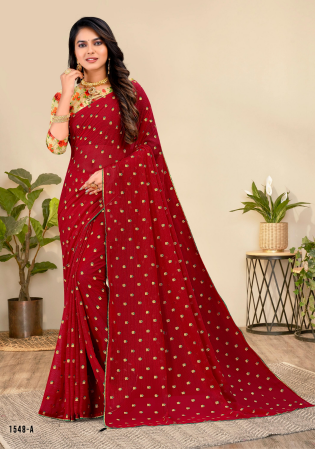 Picture of Grand Net Fire Brick Saree