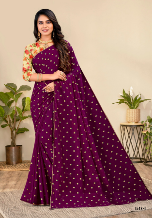 Picture of Delightful Net Purple Saree