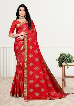 Picture of Enticing Silk Crimson Saree