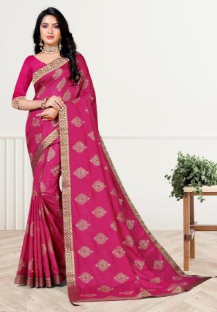 Picture of Gorgeous Silk Medium Violet Red Saree