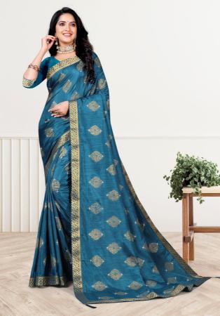 Picture of Resplendent Silk Steel Blue Saree