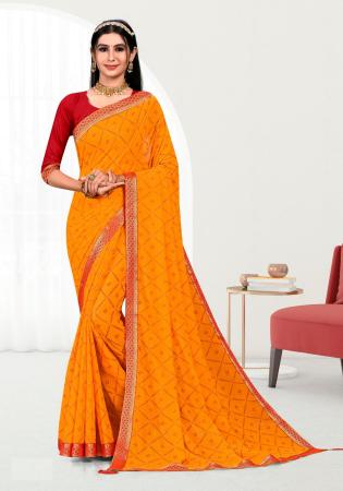 Picture of Ravishing Silk Dark Orange Saree