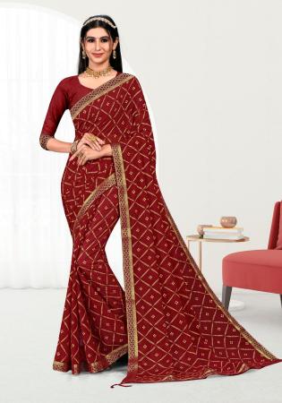 Picture of Appealing Silk Maroon Saree