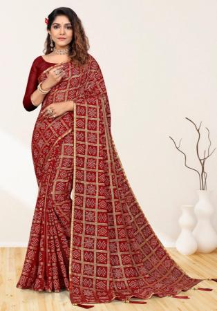 Picture of Comely Silk Maroon Saree