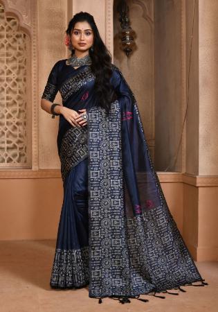 Picture of Pretty Silk Indigo Saree