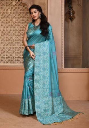 Picture of Resplendent Silk Steel Blue Saree