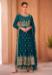 Picture of Good Looking Georgette Teal Straight Cut Salwar Kameez