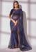 Picture of Graceful Georgette Dark Slate Blue Saree