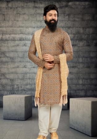 Picture of Delightful Cotton & Silk Rosy Brown Indo Western