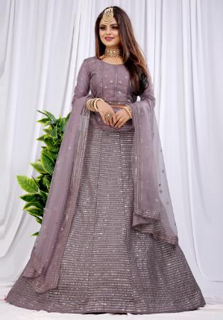 Picture of Taking Net Grey Lehenga Choli