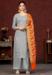 Picture of Resplendent Silk Dark Grey Straight Cut Salwar Kameez