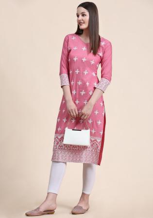 Picture of Elegant Cotton Light Coral Kurtis & Tunic