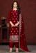 Picture of Grand Chiffon Maroon Straight Cut Salwar Kameez