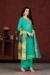 Picture of Chiffon Dark Turquoise Straight Cut Salwar Kameez