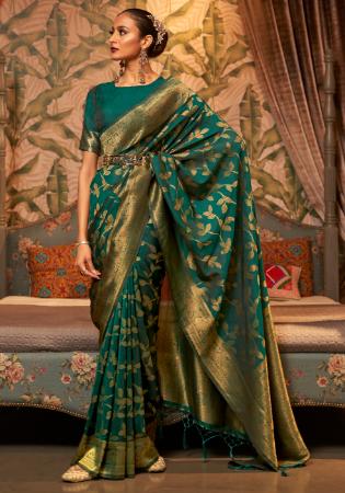 Picture of Nice Chiffon Teal Saree