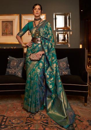 Picture of Nice Silk Dark Olive Green Saree