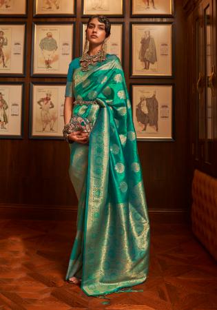 Picture of Marvelous Silk Dark Cyan Saree