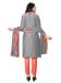 Picture of Statuesque Silk Slate Grey Straight Cut Salwar Kameez