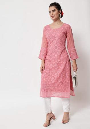 Picture of Appealing Georgette Pale Violet Red Kurtis & Tunic