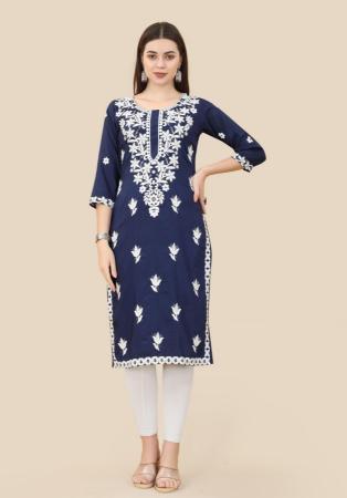 Picture of Excellent Silk Indigo Kurtis & Tunic