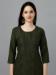 Picture of Beauteous Cotton Dark Olive Green Kurtis & Tunic