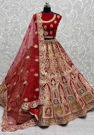 Picture of Wonderful Chiffon Maroon Lehenga Choli